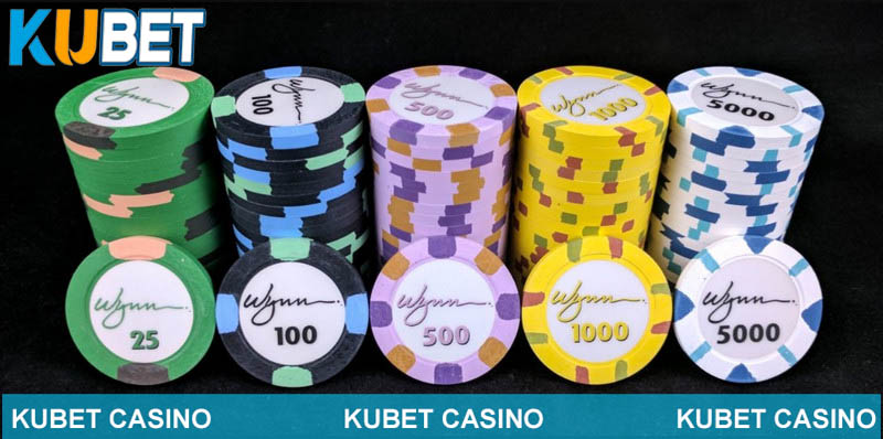 Các loại xèng với mệnh giá tương ứng thường gặp trong casino